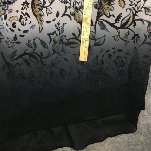 Lane Bryant Dress 14 16 Cocktail Watercolor Floral Ombre Midi Asymmetric Black - Picture 8 of 15